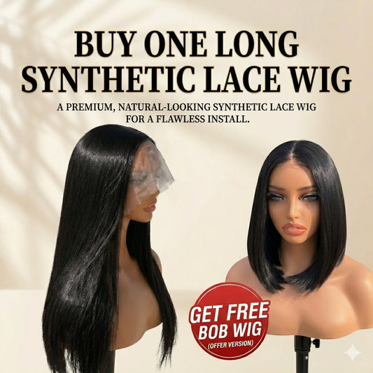 Mother's Day Special 💐 Buy 1 Get 1 Free | Wigspire 13x4 Lace Bob 12" + 22" Long Lace Wig (2 PCS)