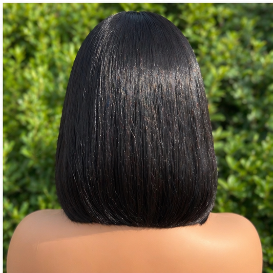 Wigspire affordable Synthetic Bob Wig for Beginners |Natural Looking Yaki Straight & glueless