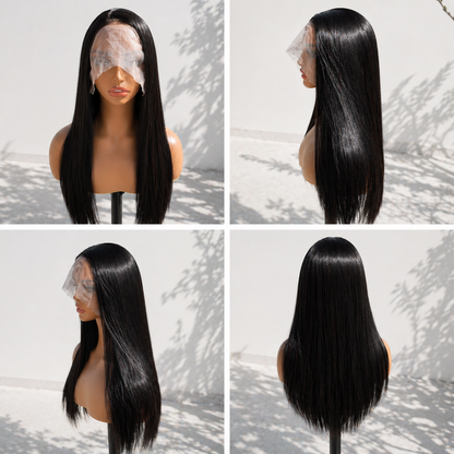 Perruques Party City et WigSpire : perruque synthétique lisse avec lace front (13x4 et 13x6) rose