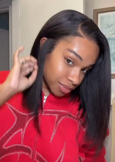 Bogo｜Pre-Plucked 12" Synthetic Lace Front Bob Wig – Heat Resistant & Glueless