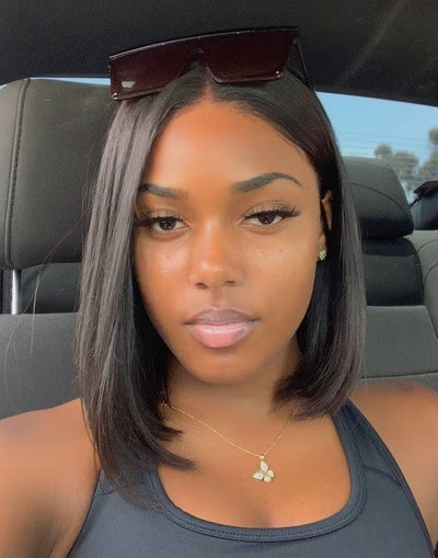 Bogo｜Pre-Plucked 12" Synthetic Lace Front Bob Wig – Heat Resistant & Glueless